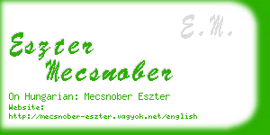 eszter mecsnober business card